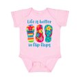 thumbnail image 1 of Inktastic Life is Better Flip Flops Girls Baby Bodysuit, 1 of 5