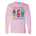 thumbnail image 1 of Inktastic Life is Better Flip Flops Long Sleeve T-Shirt, 1 of 5