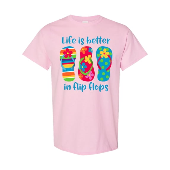 Inktastic Life is Better Flip Flops T-Shirt