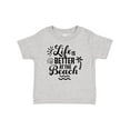 thumbnail image 1 of Inktastic Life is Better at The Beach with Sunshine Seashell and Palm Trees Boys or Girls Baby T-Shirt, 1 of 5
