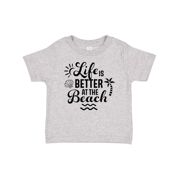 Inktastic Life is Better at The Beach with Sunshine Seashell and Palm Trees Boys or Girls Baby T-Shirt