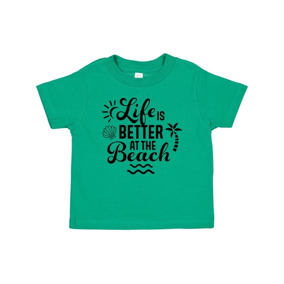 Inktastic Life is Better at The Beach with Sunshine Seashell and Palm Trees Boys or Girls Baby T-Shirt