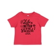 thumbnail image 1 of Inktastic Life is Better at The Beach with Sunshine Seashell and Palm Trees Boys or Girls Baby T-Shirt, 1 of 5