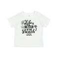 thumbnail image 1 of Inktastic Life is Better at The Beach with Sunshine Seashell and Palm Trees Boys or Girls Baby T-Shirt, 1 of 5