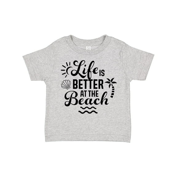 Inktastic Life is Better at The Beach with Sunshine Seashell and Palm Trees Boys or Girls Toddler T-Shirt