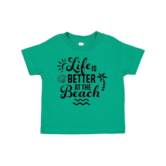 Inktastic Life is Better at The Beach with Sunshine Seashell and Palm Trees Boys or Girls Toddler T-Shirt