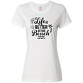 thumbnail image 1 of Inktastic Life is Better at The Beach with Sunshine Seashell and Palm Trees Women's T-Shirt, 1 of 5