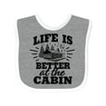 thumbnail image 1 of Inktastic Life is Better at The Cabin with Trees and Moon Boys or Girls Baby Bib, 1 of 4