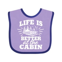Inktastic Life is Better at The Cabin with Trees and Moon Boys or Girls Baby Bib