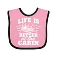 thumbnail image 1 of Inktastic Life is Better at The Cabin with Trees and Moon Boys or Girls Baby Bib, 1 of 4
