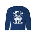 thumbnail image 1 of Inktastic Life is Better at The Cabin with Trees and Moon Long Sleeve Youth T-Shirt, 1 of 5