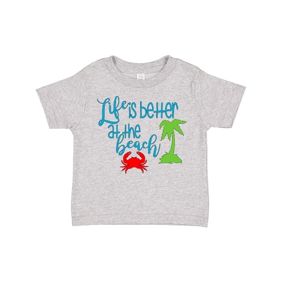 Inktastic Life is Better at the Beach Crab and Palm Tree Boys or Girls Toddler T-Shirt