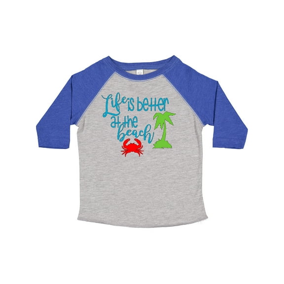 Inktastic Life is Better at the Beach Crab and Palm Tree Boys or Girls Toddler T-Shirt