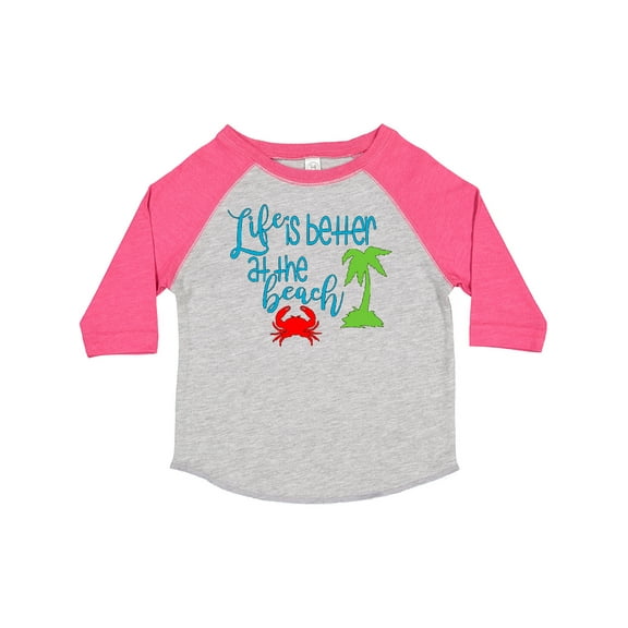 Inktastic Life is Better at the Beach Crab and Palm Tree Boys or Girls Toddler T-Shirt