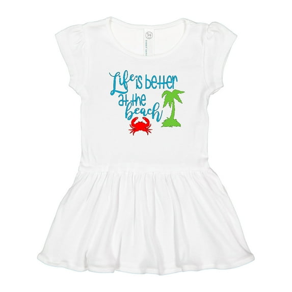 Inktastic Life is Better at the Beach Crab and Palm Tree Girls Toddler Dress