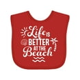 thumbnail image 1 of Inktastic Life is Better at the Beach with Sunshine Seashell and Palm Trees Boys or Girls Baby Bib, 1 of 4