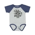 thumbnail image 1 of Inktastic Life is Better at the Beach with Sunshine Seashell and Palm Trees Boys or Girls Baby Bodysuit, 1 of 5