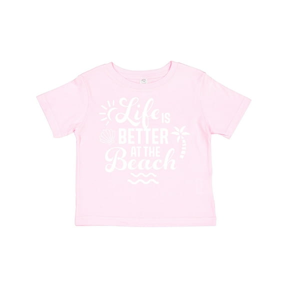 Inktastic Life is Better at the Beach with Sunshine Seashell and Palm Trees Boys or Girls Toddler T-Shirt