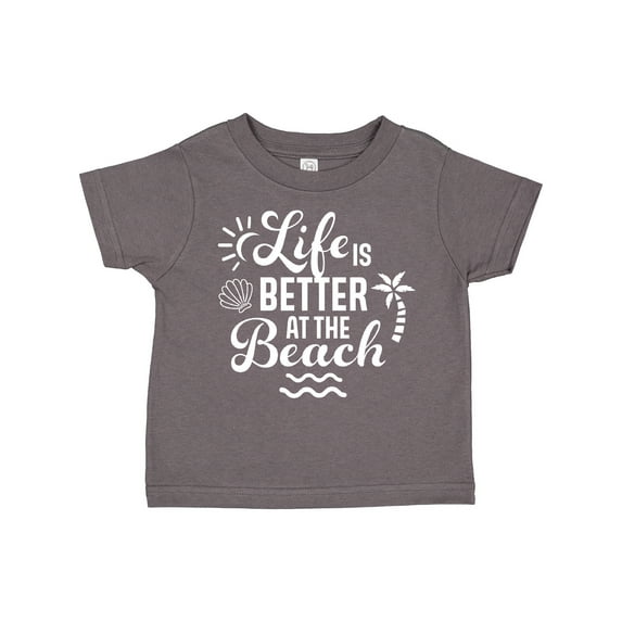 Inktastic Life is Better at the Beach with Sunshine Seashell and Palm Trees Boys or Girls Toddler T-Shirt