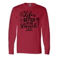 thumbnail image 1 of Inktastic Life is Better at the Beach with Sunshine Seashell and Palm Trees Long Sleeve T-Shirt, 1 of 5