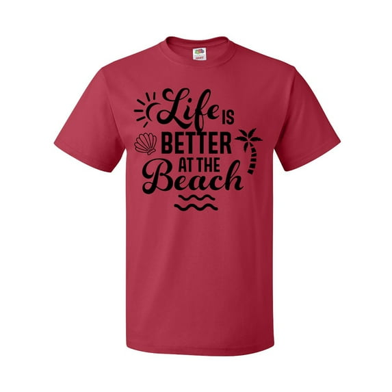 Inktastic Life is Better at the Beach with Sunshine Seashell and Palm Trees T-Shirt