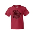 thumbnail image 1 of Inktastic Life is Better at the Beach with Sunshine Seashell and Palm Trees Youth T-Shirt, 1 of 5