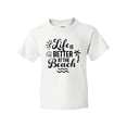 thumbnail image 1 of Inktastic Life is Better at the Beach with Sunshine Seashell and Palm Trees Youth T-Shirt, 1 of 5