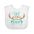 thumbnail image 1 of Inktastic Life is Better at the Cabin, Deer Antlers, Camping Boys or Girls Baby Bib, 1 of 4