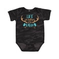thumbnail image 1 of Inktastic Life is Better at the Cabin, Deer Antlers, Camping Boys or Girls Baby Bodysuit, 1 of 5