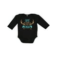 thumbnail image 1 of Inktastic Life is Better at the Cabin, Deer Antlers, Camping Boys or Girls Long Sleeve Baby Bodysuit, 1 of 5