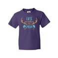 thumbnail image 1 of Inktastic Life is Better at the Cabin, Deer Antlers, Camping Youth T-Shirt, 1 of 5