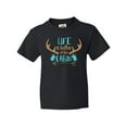 thumbnail image 1 of Inktastic Life is Better at the Cabin, Deer Antlers, Camping Youth T-Shirt, 1 of 5