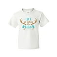 thumbnail image 1 of Inktastic Life is Better at the Cabin, Deer Antlers, Camping Youth T-Shirt, 1 of 5