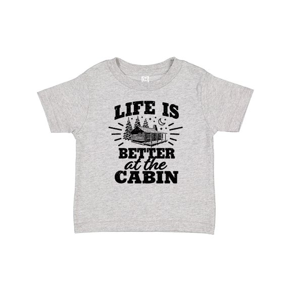 Inktastic Life is Better at the Cabin with Trees and Moon Boys or Girls Baby T-Shirt