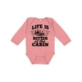 thumbnail image 1 of Inktastic Life is Better at the Cabin with Trees and Moon Boys or Girls Long Sleeve Baby Bodysuit, 1 of 5
