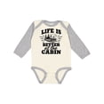 thumbnail image 1 of Inktastic Life is Better at the Cabin with Trees and Moon Boys or Girls Long Sleeve Baby Bodysuit, 1 of 5