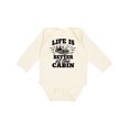 thumbnail image 1 of Inktastic Life is Better at the Cabin with Trees and Moon Boys or Girls Long Sleeve Baby Bodysuit, 1 of 5