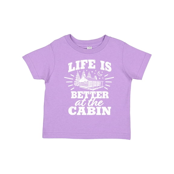 Inktastic Life is Better at the Cabin with Trees and Moon Boys or Girls Toddler T-Shirt