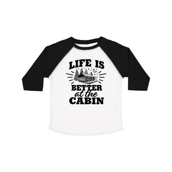 Inktastic Life is Better at the Cabin with Trees and Moon Boys or Girls Toddler T-Shirt