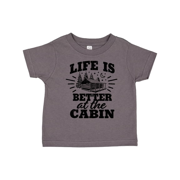 Inktastic Life is Better at the Cabin with Trees and Moon Boys or Girls Toddler T-Shirt