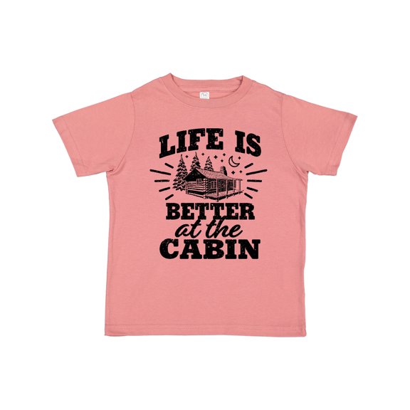 Inktastic Life is Better at the Cabin with Trees and Moon Boys or Girls Toddler T-Shirt