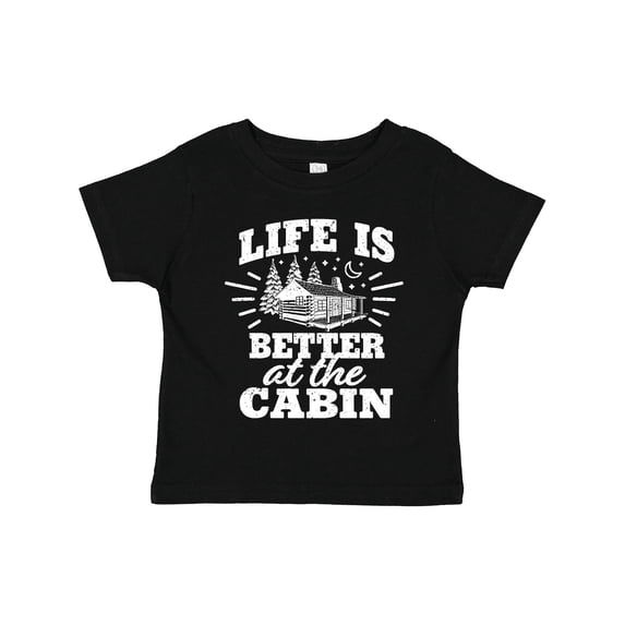 Inktastic Life is Better at the Cabin with Trees and Moon Boys or Girls Toddler T-Shirt