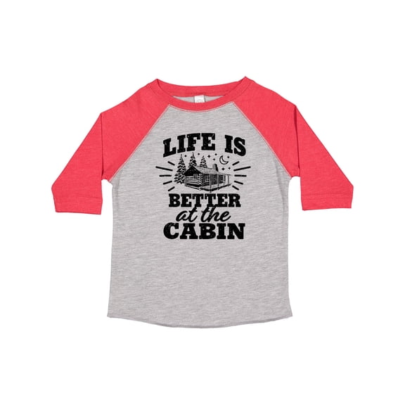 Inktastic Life is Better at the Cabin with Trees and Moon Boys or Girls Toddler T-Shirt