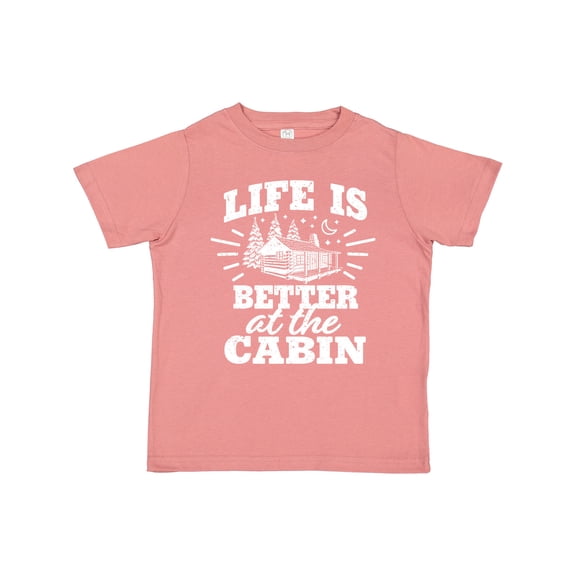 Inktastic Life is Better at the Cabin with Trees and Moon Boys or Girls Toddler T-Shirt