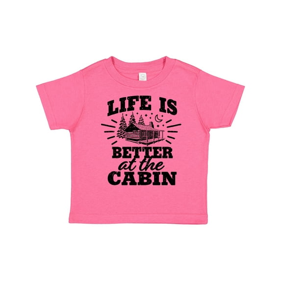Inktastic Life is Better at the Cabin with Trees and Moon Boys or Girls Toddler T-Shirt