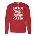 thumbnail image 1 of Inktastic Life is Better at the Cabin with Trees and Moon Long Sleeve T-Shirt, 1 of 5