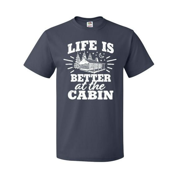 Inktastic Life is Better at the Cabin with Trees and Moon T-Shirt