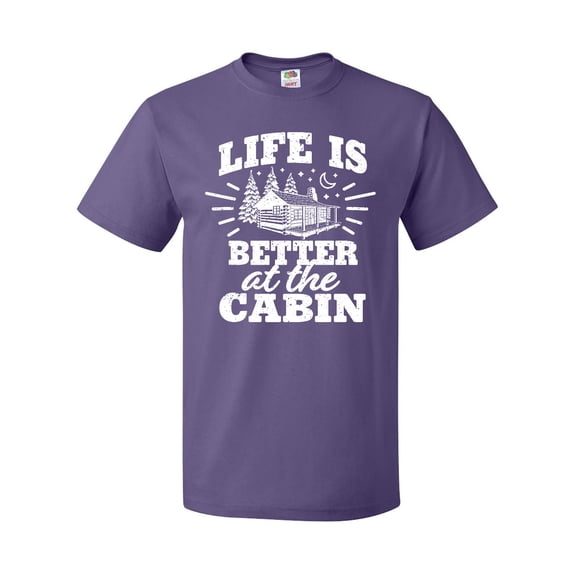 Inktastic Life is Better at the Cabin with Trees and Moon T-Shirt