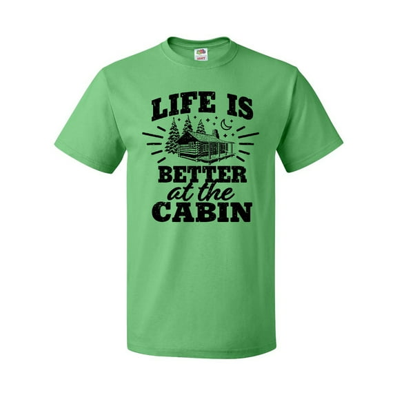 Inktastic Life is Better at the Cabin with Trees and Moon T-Shirt