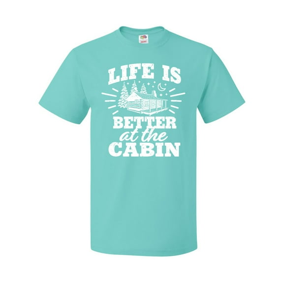 Inktastic Life is Better at the Cabin with Trees and Moon T-Shirt